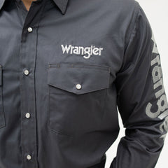 Camisa Wrangler Bordada Logo Gris 150