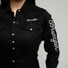Blusa Wrangler Negra Lisa Bord Logo 052