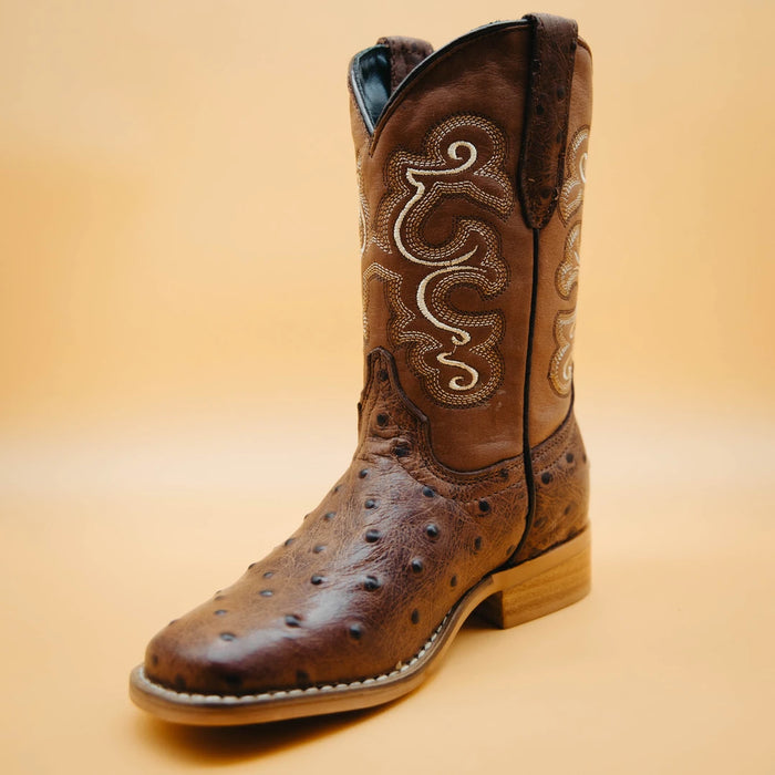 Bota Veretta Kids Avestruz Print Levar Choco 021
