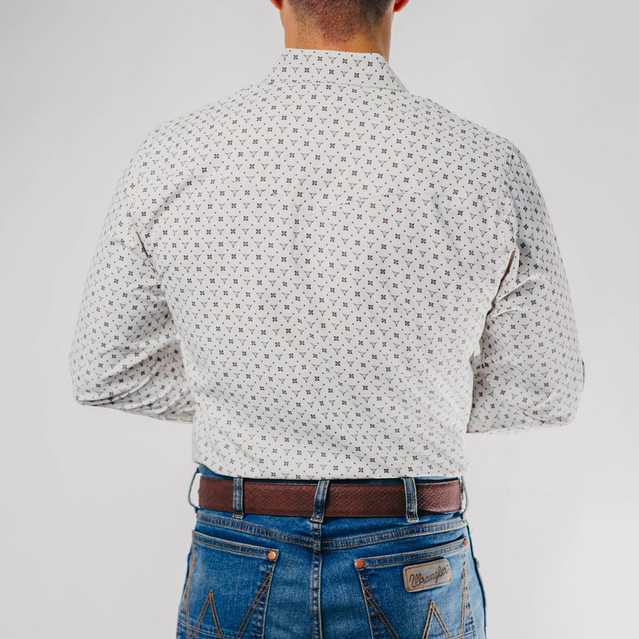 Camisa American West Estampada Ivory Cráneo Rombos 027