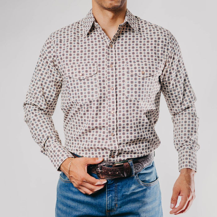 Camisa American West Estampada Aztec Beige 028