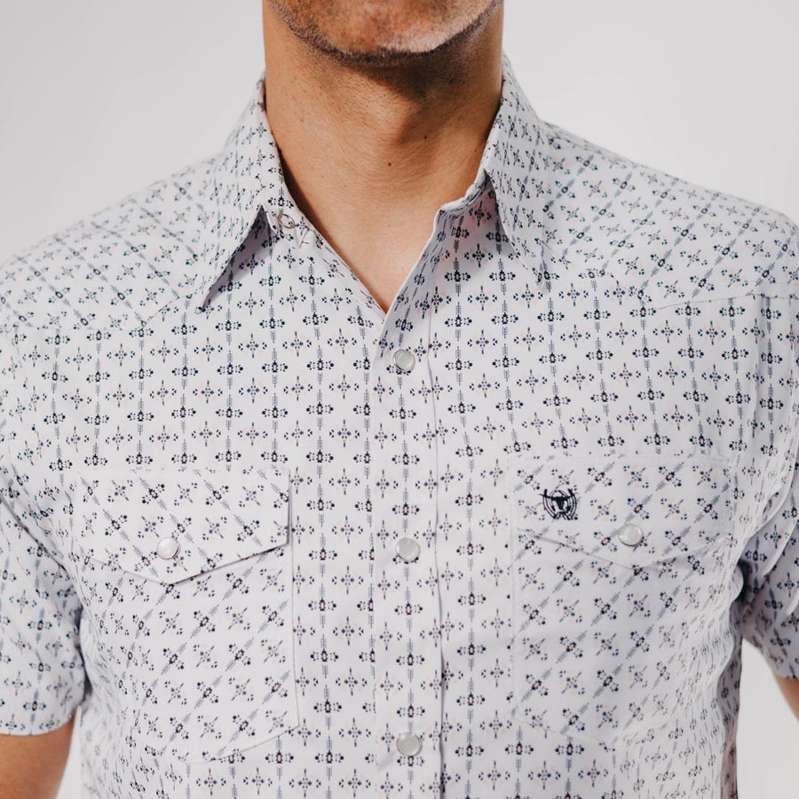 Camisa American West Manga Corta Estampada Tacoma Blanco 031