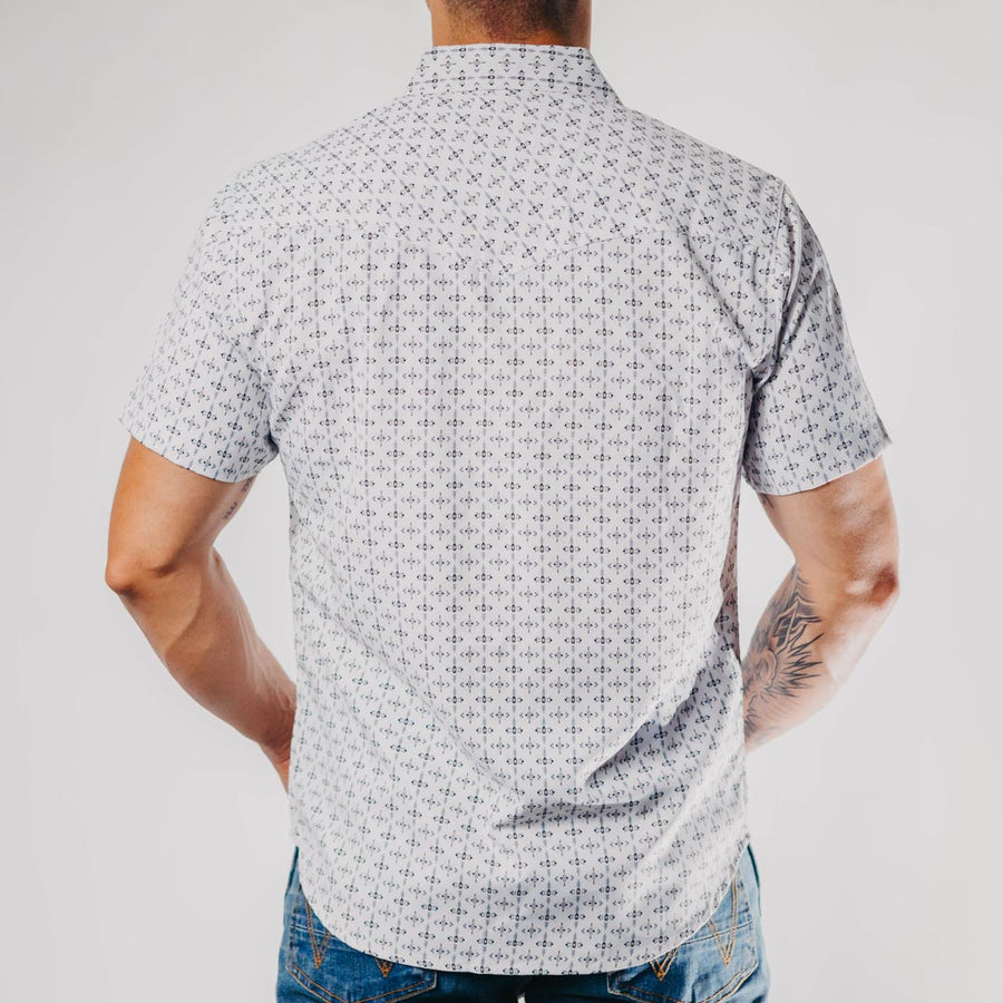 Camisa American West Manga Corta Estampada Tacoma Blanco 031