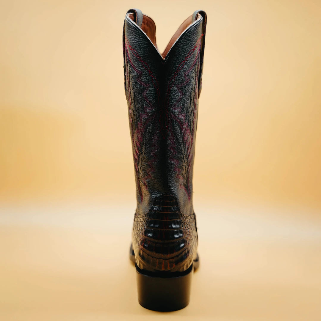 Bota Tony Lama Caiman Belly Black Cherry 007