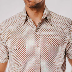 Camisa American West MC Est Beige 032