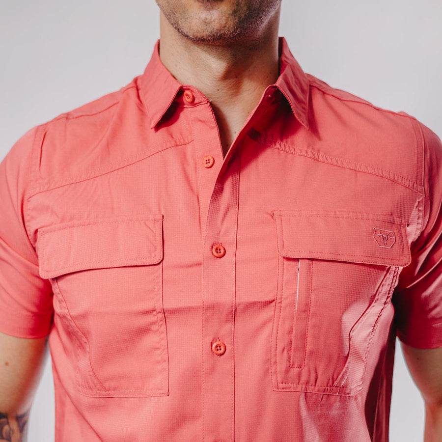 Camisa Platini Manga Corta Performance Salmon 040