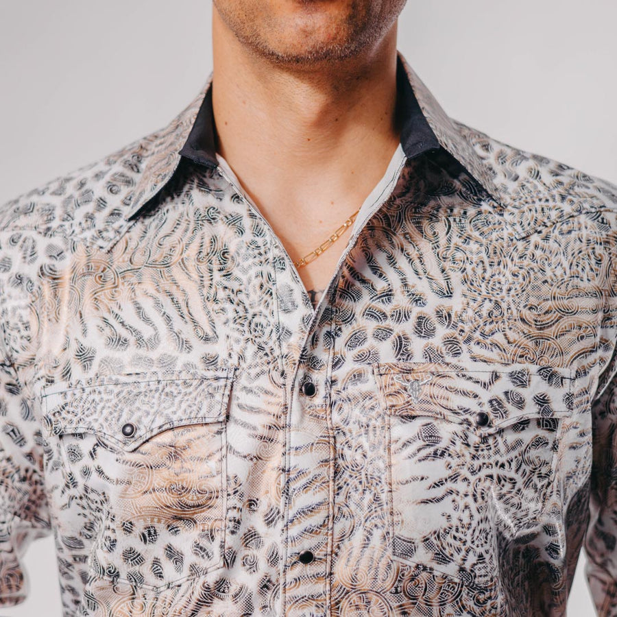 Camisa Cactus Estampada Foil Blanco 099