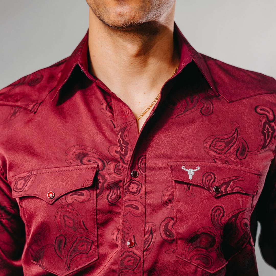 Camisa Cactus Jacquard Vino Amibas 101