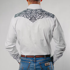 Camisa Cactus Bord Blanco/Negro 102