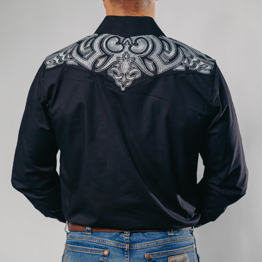 Camisa Cactus Bord Negro/Plata 103