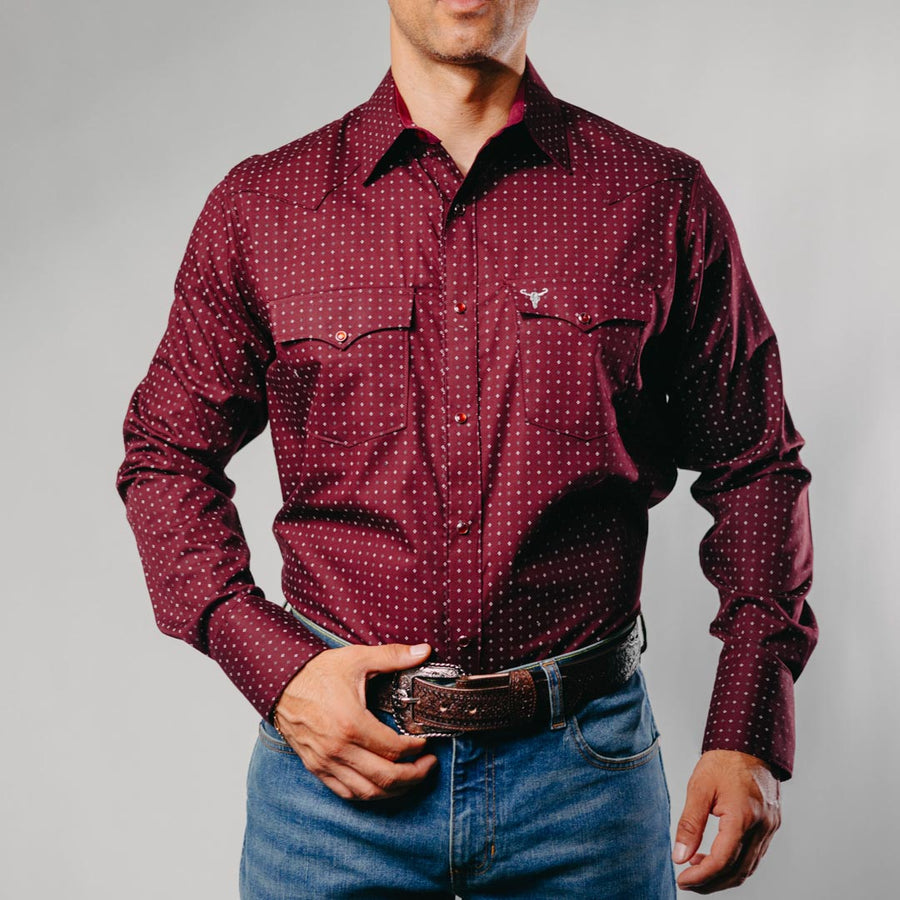 Camisa Cactus Estampada Vino 105