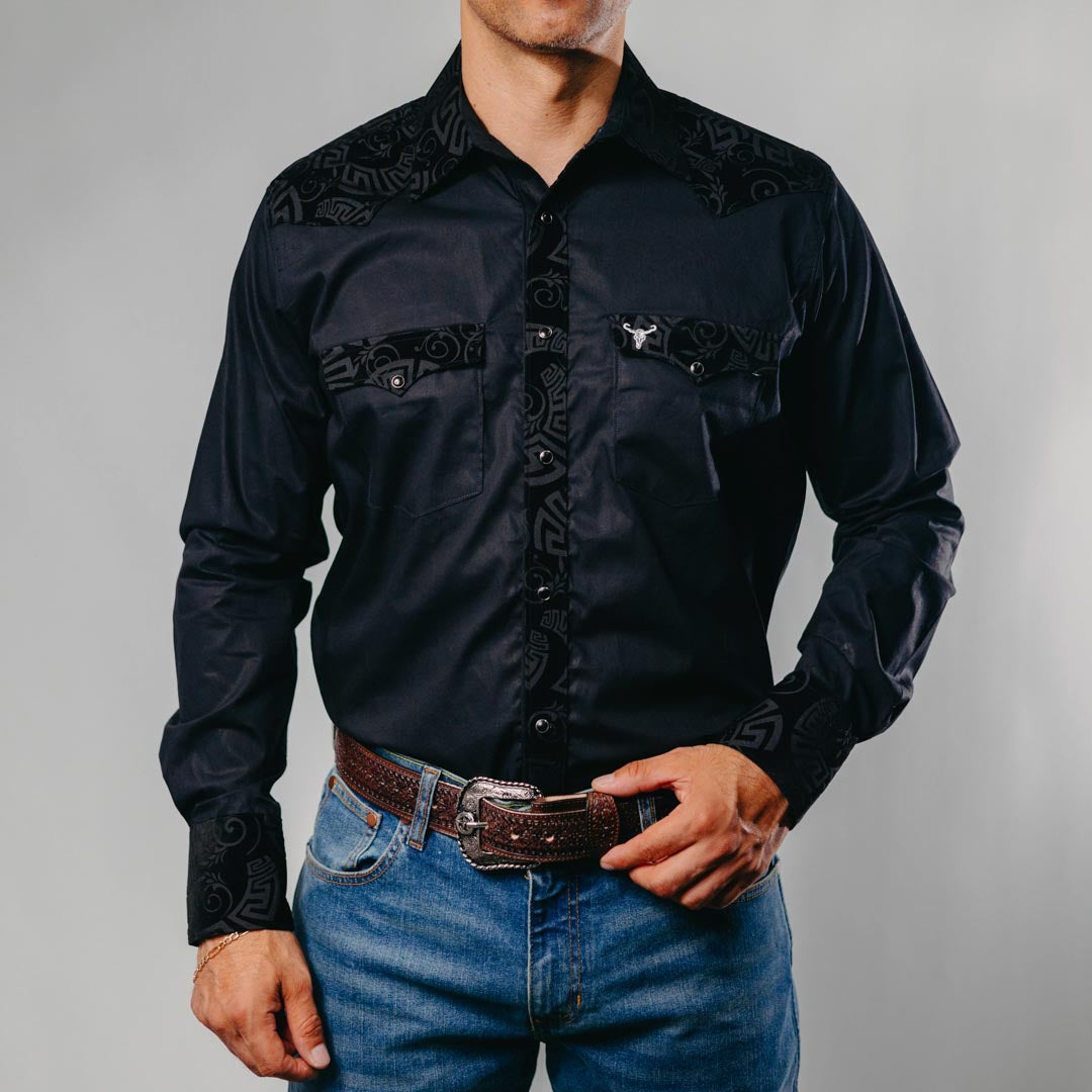 Camisa Cactus Est Negro Flock 107