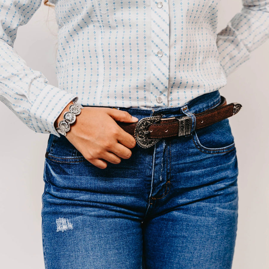 Blusa Wrangler Estampada Blanca/Azul 067
