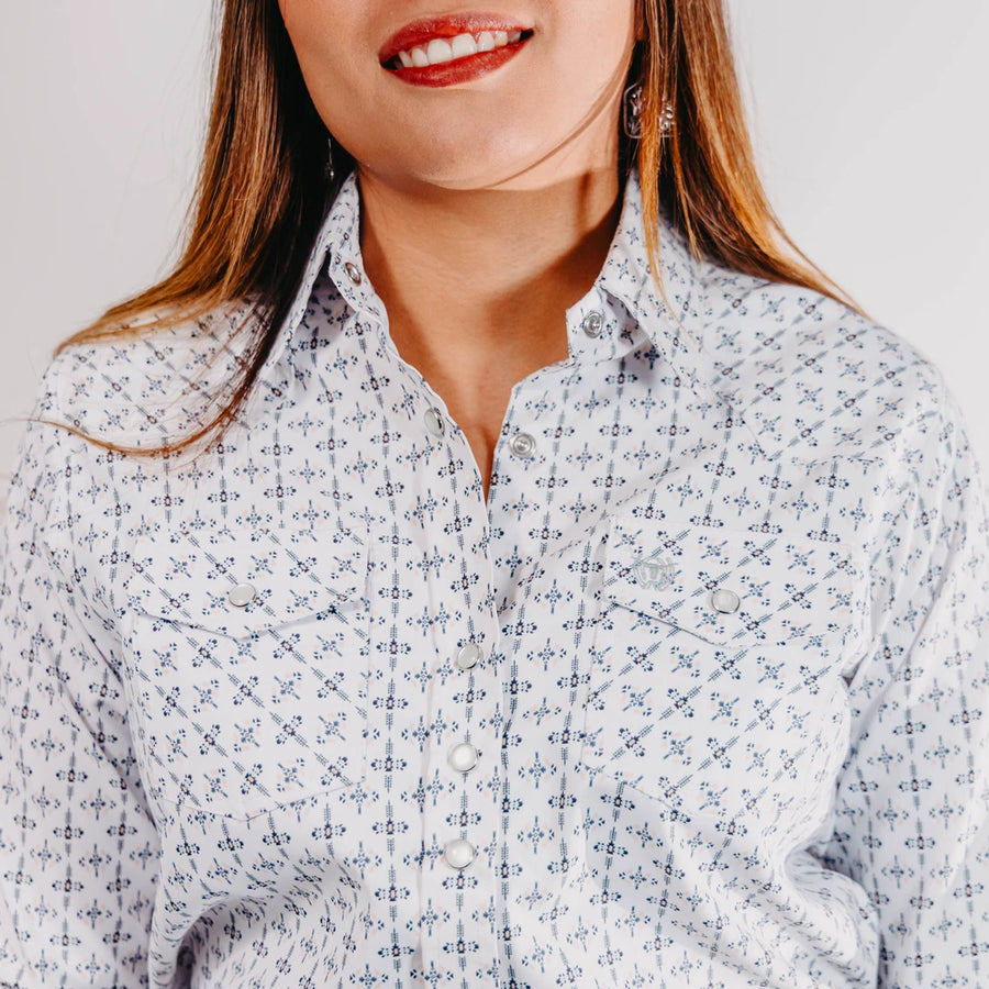Blusa American West Estampada Navajo Blanco 012