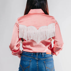 Blusa Scully Est Satin Flecos Coral 008