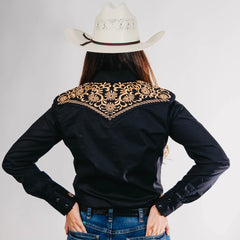 Blusa Cactus Bordada Negro/Oro 020