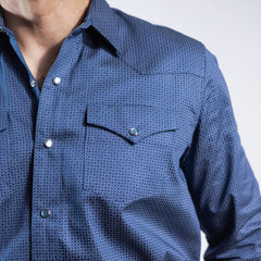 Camisa 1800 West Est Azul/Blanco 036