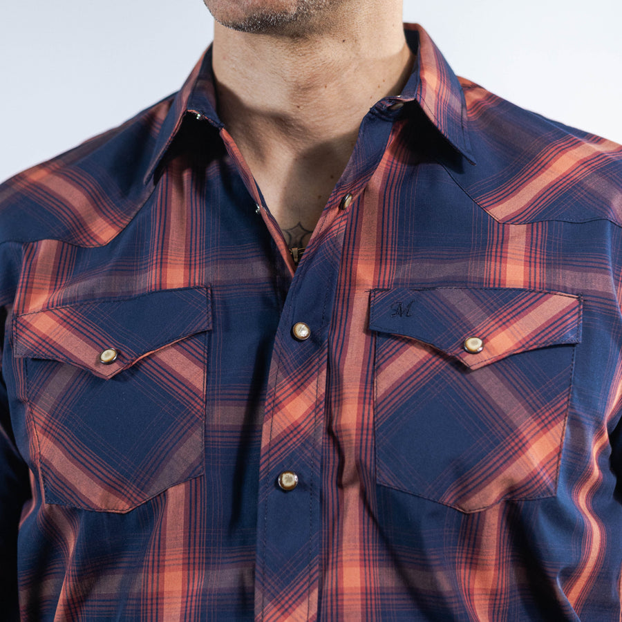 Camisa 1800 West Cuadros Azul/Shedron 040