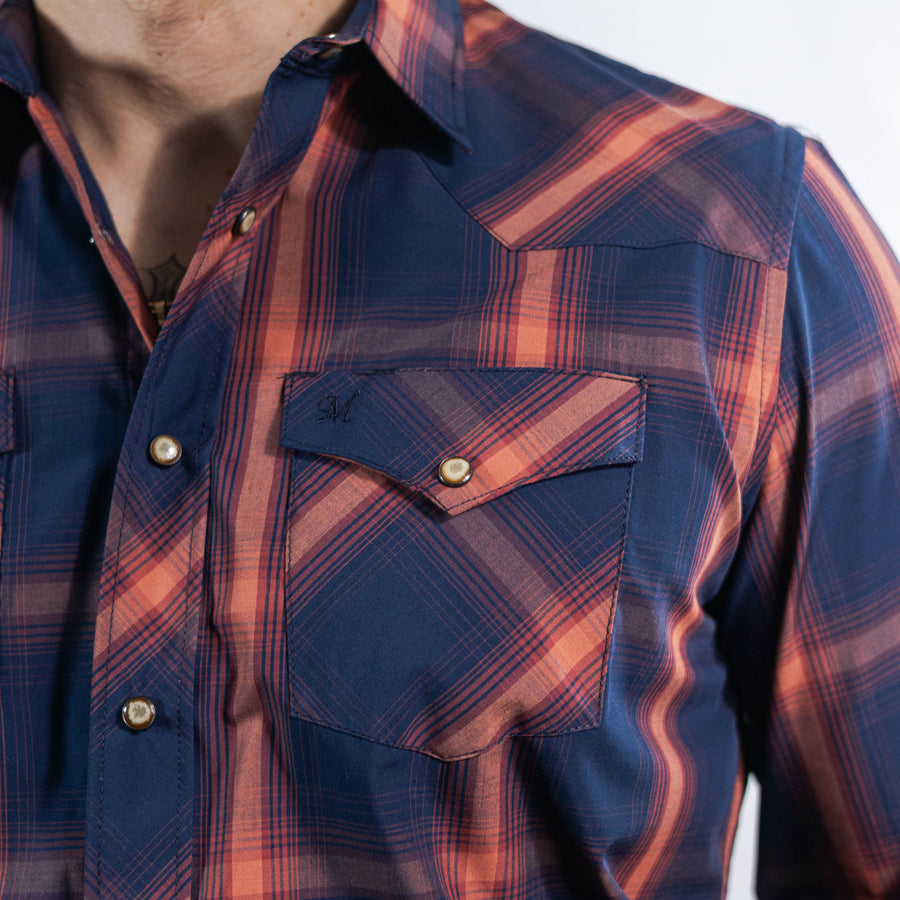Camisa 1800 West Cuadros Azul/Shedron 040