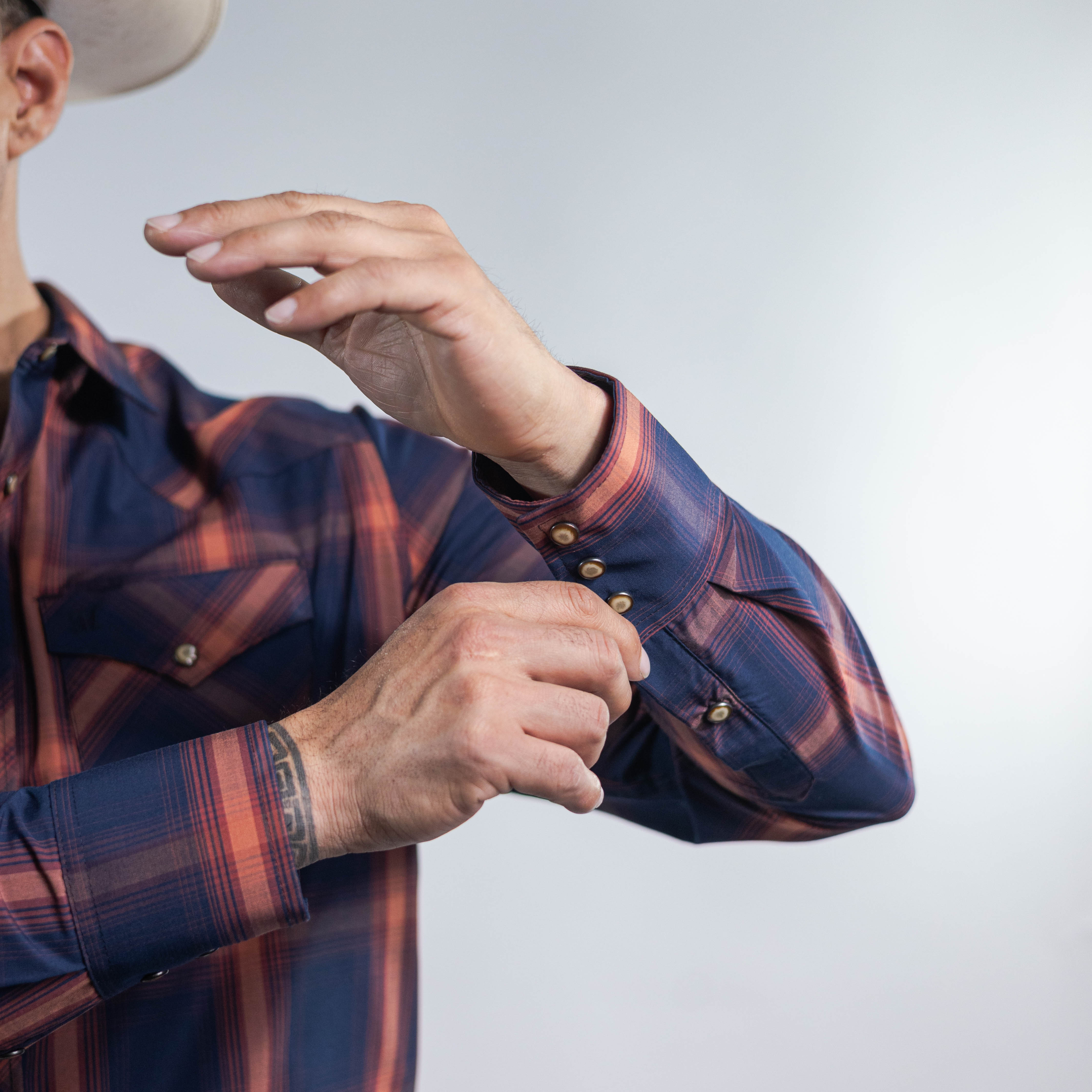 Camisa 1800 West Cuadros Azul/Shedron 040