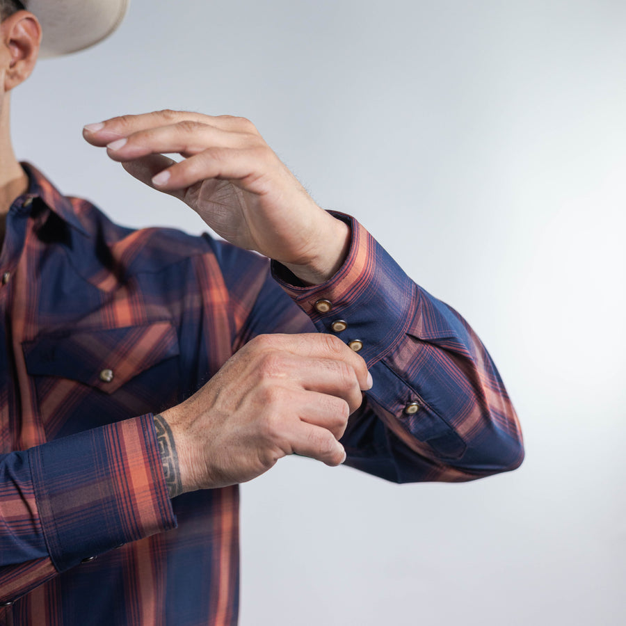 Camisa 1800 West Cuadros Azul/Shedron 040