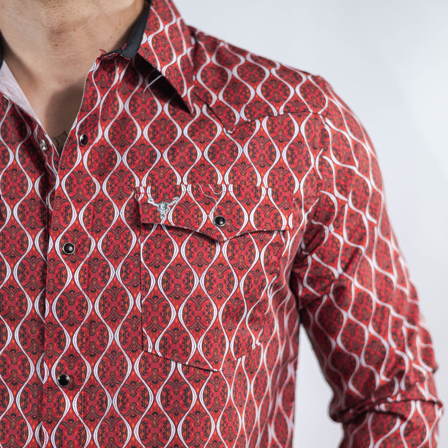 Camisa Cactus Estampada Rojo/Blanco 154