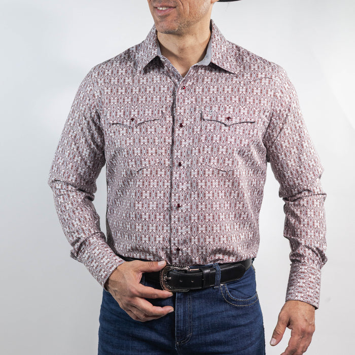 Camisa Cactus Estampada Gris/Vino/Blanco 155