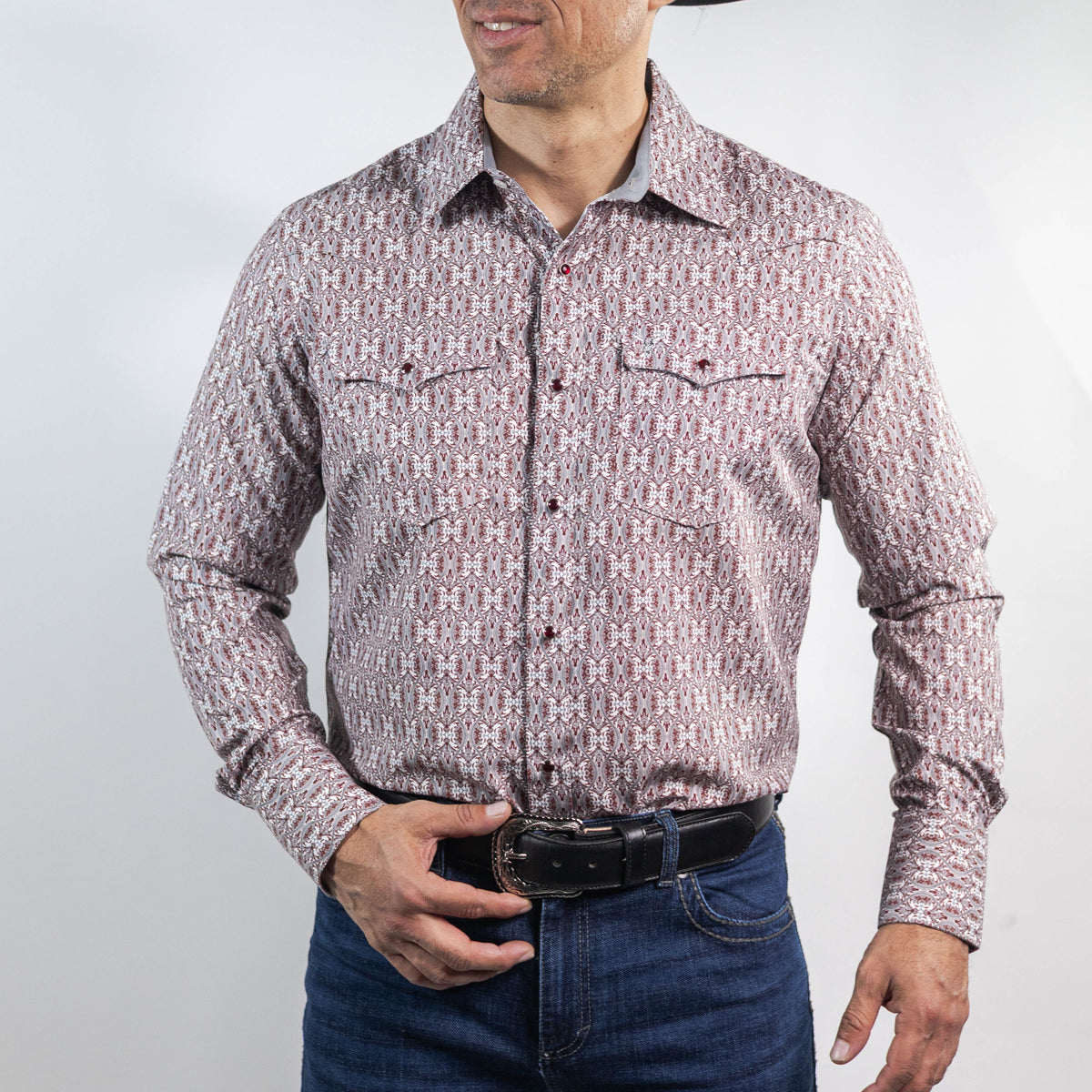 Camisa Cactus Est Gris/Vino/Blanco 155