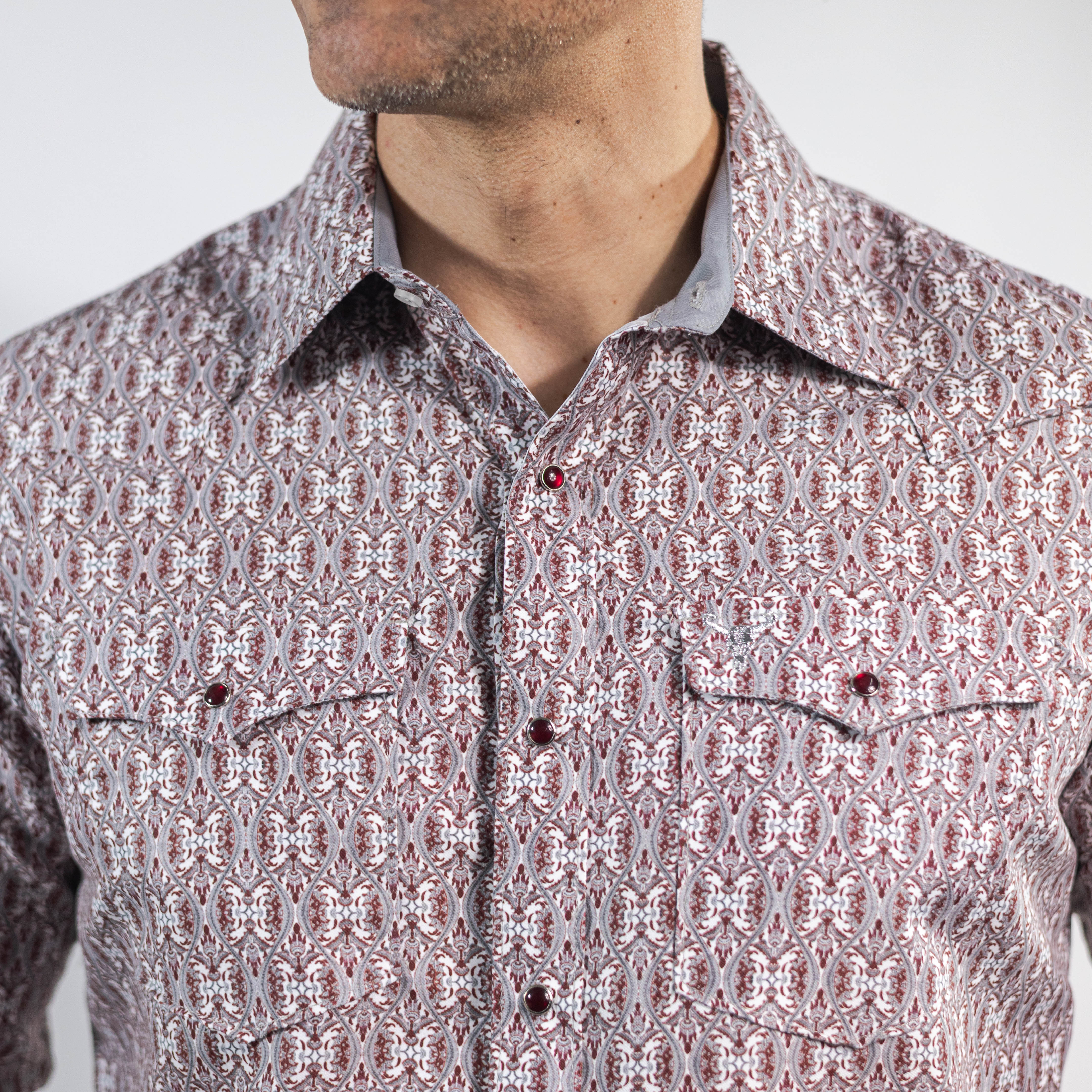 Camisa Cactus Est Gris/Vino/Blanco 155