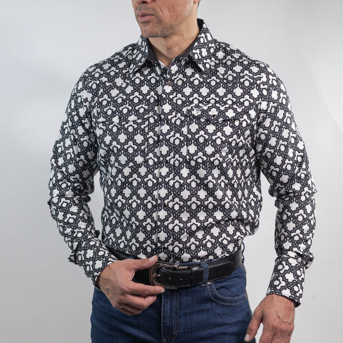 Camisa Cactus Estampada Negro/Blanco 156
