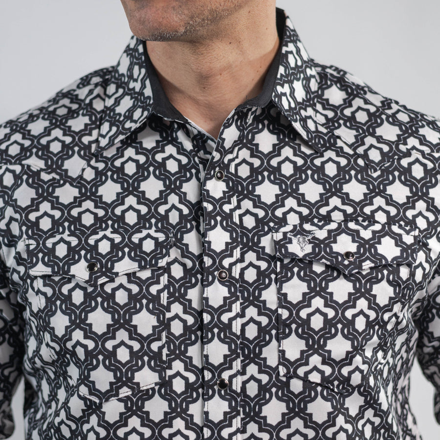 Camisa Cactus Estampada Negro/Blanco 156