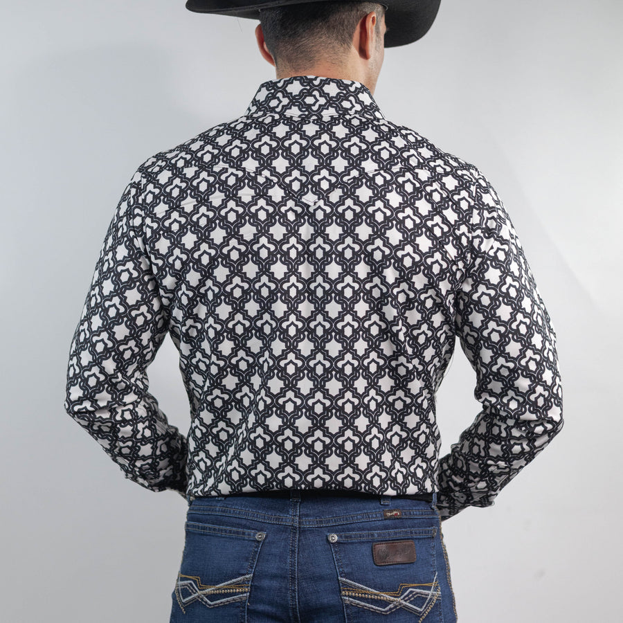 Camisa Cactus Estampada Negro/Blanco 156
