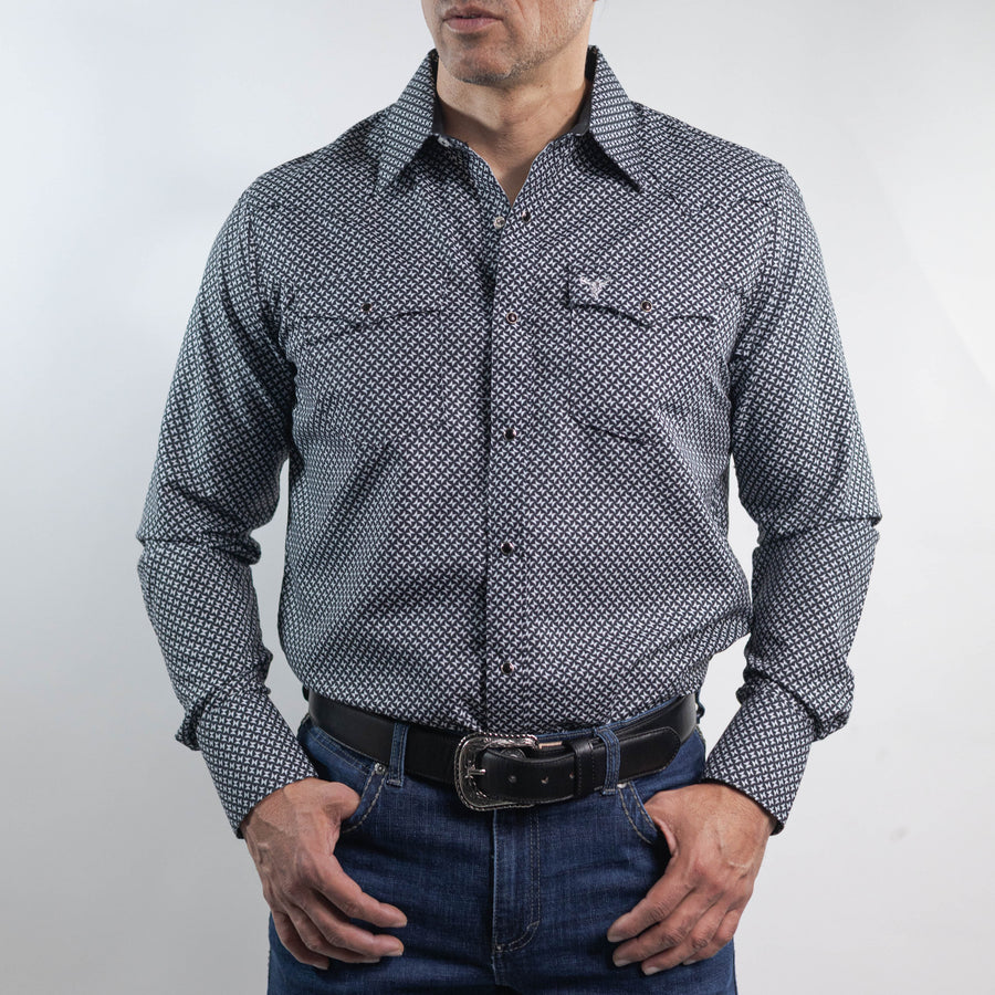 Camisa Cactus Estampada Negro/Blanco 157