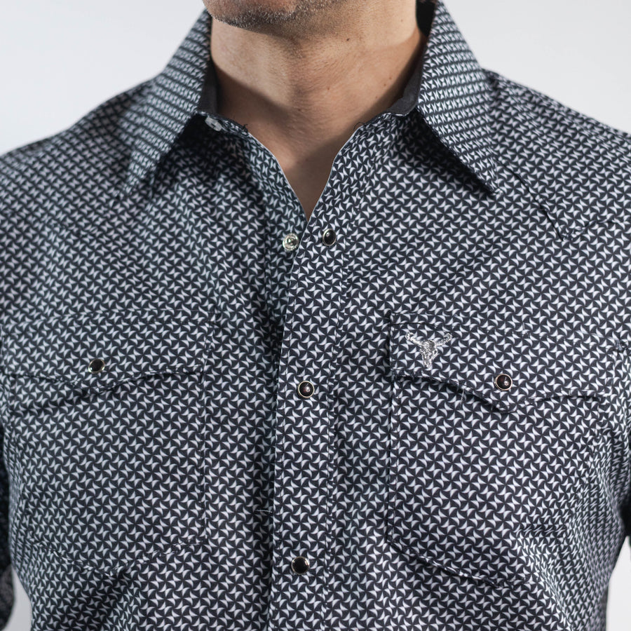 Camisa Cactus Estampada Negro/Blanco 157