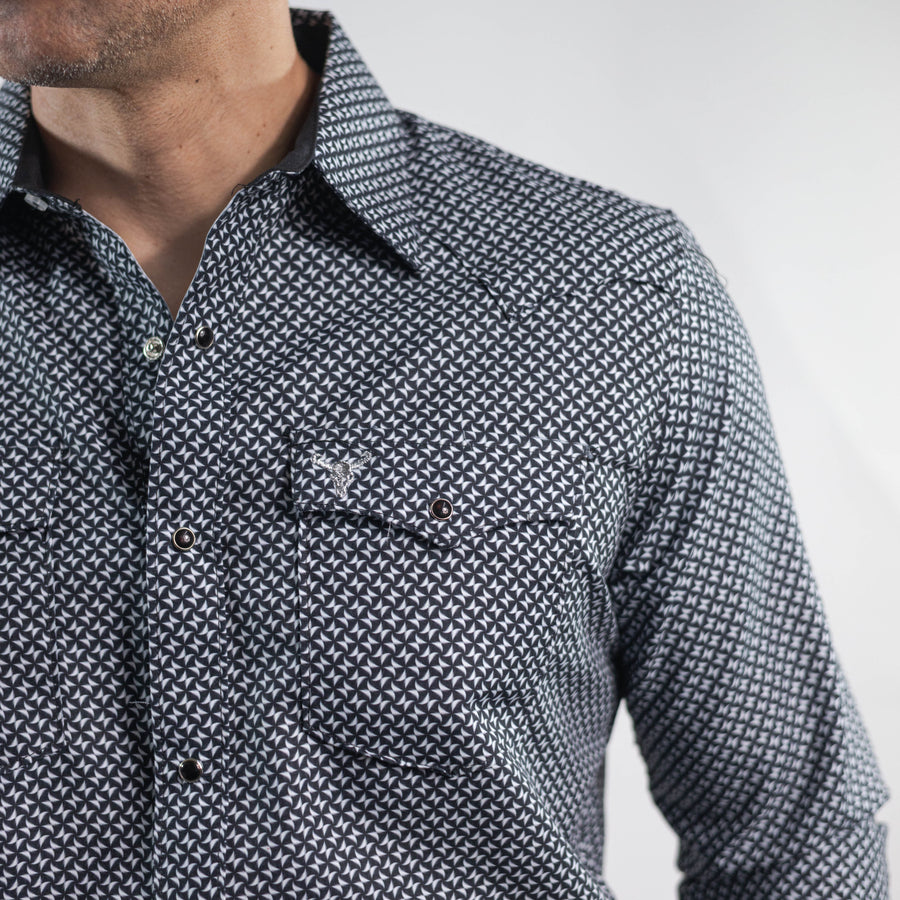 Camisa Cactus Estampada Negro/Blanco 157