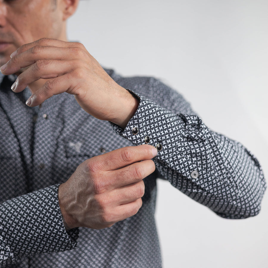 Camisa Cactus Estampada Negro/Blanco 157