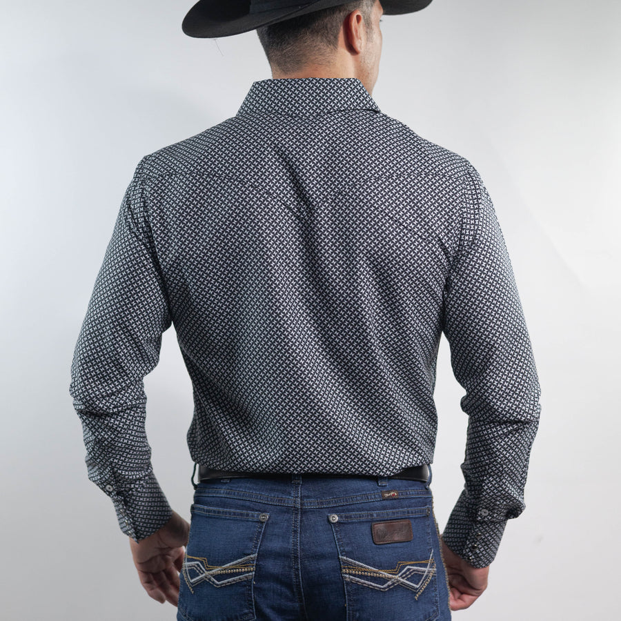 Camisa Cactus Estampada Negro/Blanco 157