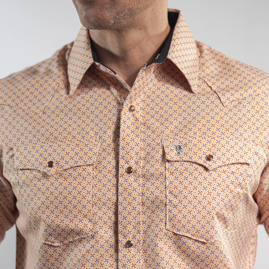Camisa Cactus Estampada Coral/Amarillo 158