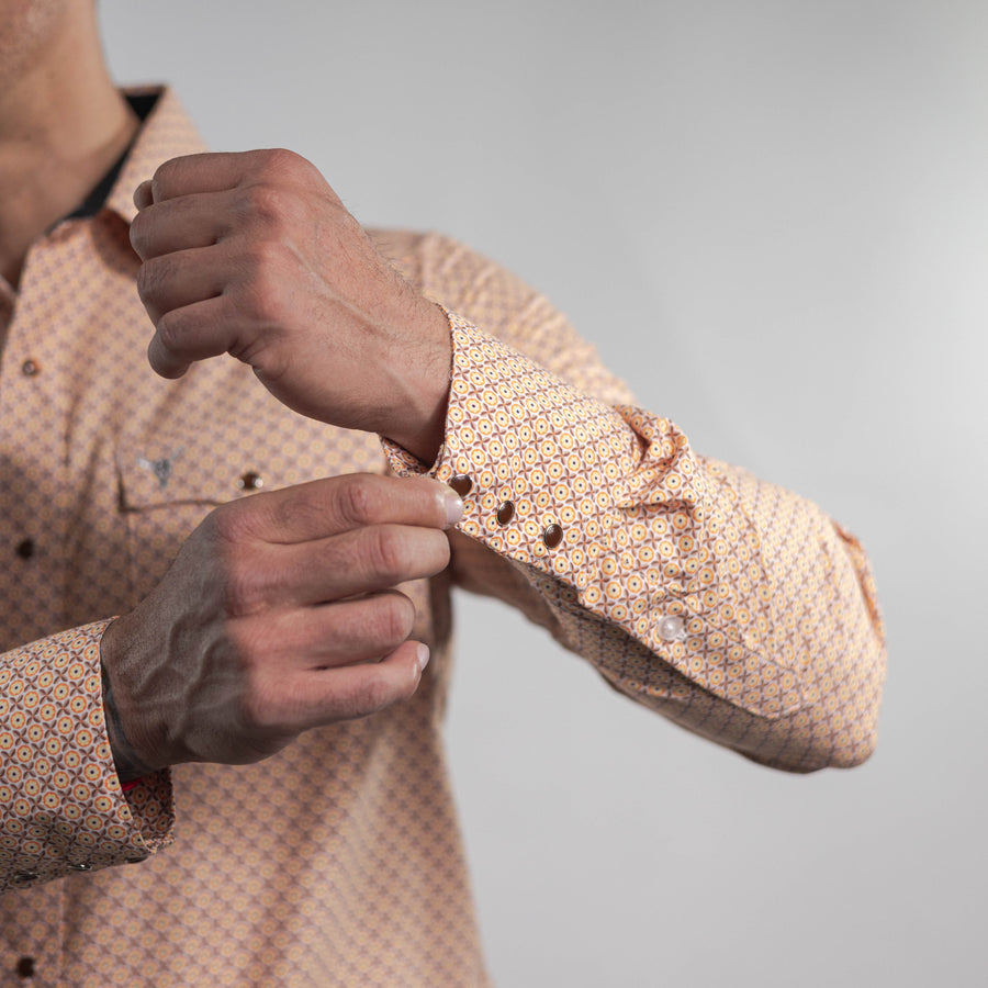 Camisa Cactus Estampada Coral/Amarillo 158