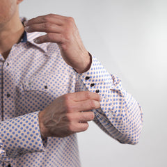 Camisa Cactus Est Beige/Azul Flor 159