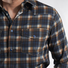 Camisa McAllen Cuadros Azul/Cafe 080