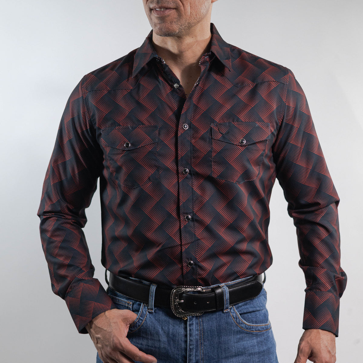 Camisa McAllen Est Negro/Rojo 083