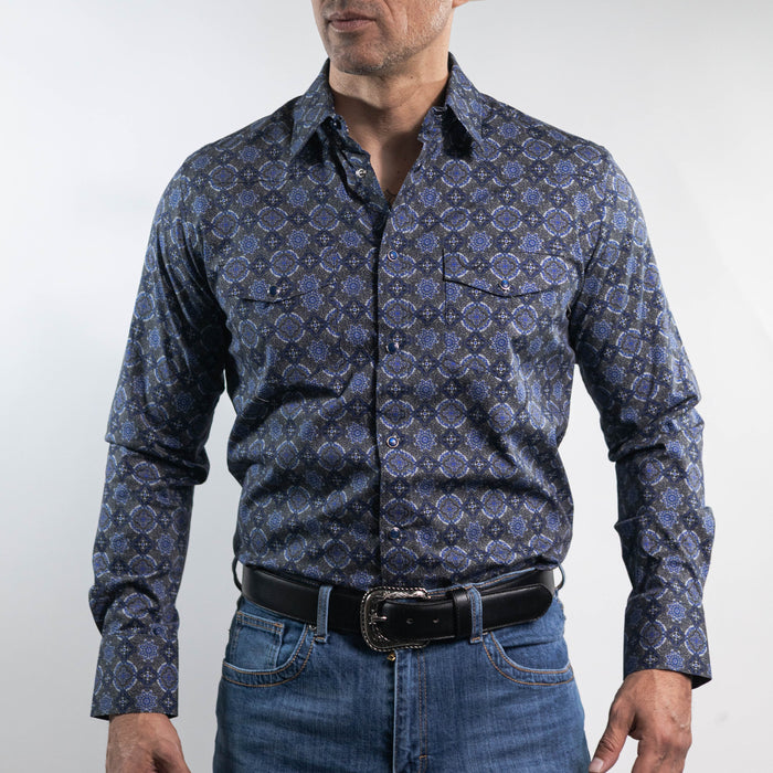 Camisa McAllen Estampada Azul/Gris Talavera 084