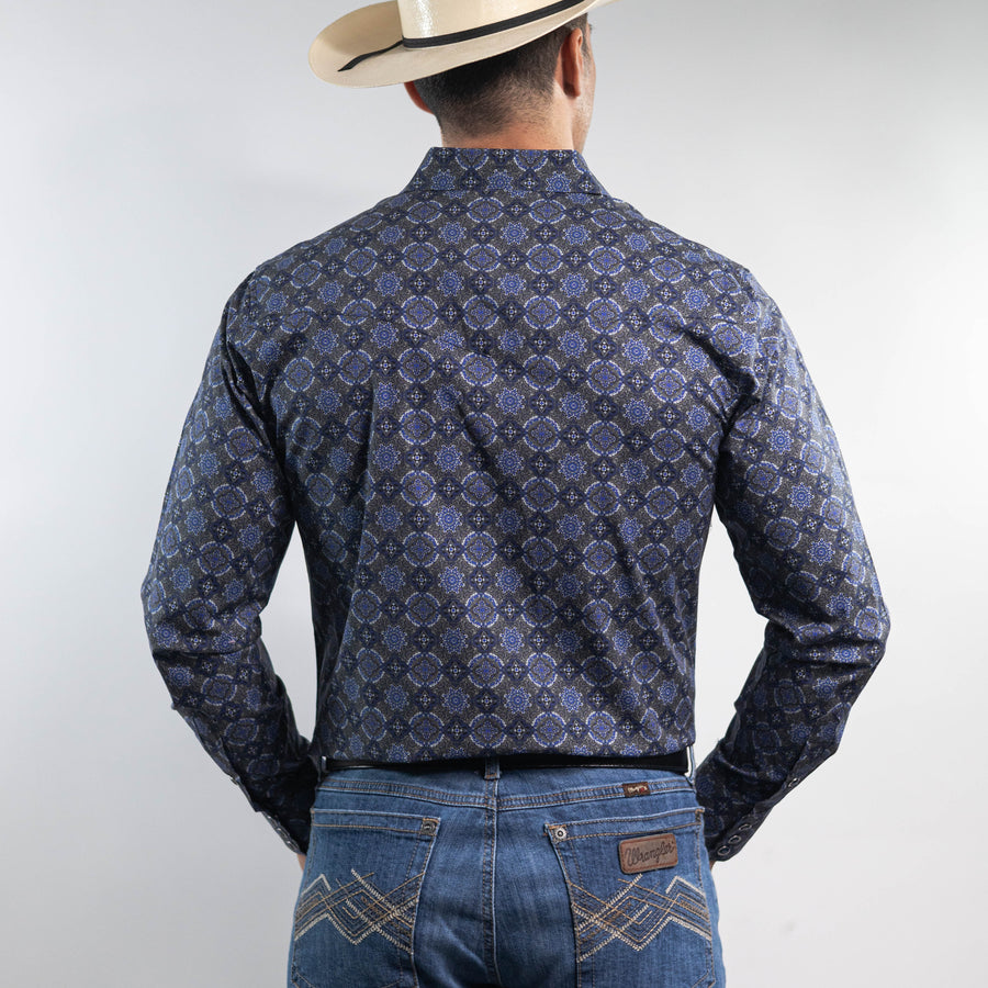 Camisa McAllen Estampada Azul/Gris Talavera 084
