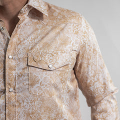 Camisa McAllen Est Dorado/Blanco Flor 085