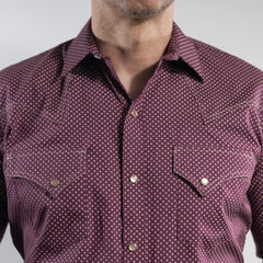Camisa Longhorn Est Vino/Blanco 002