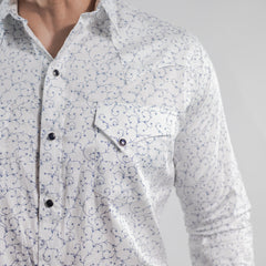 Camisa Longhorn Est Blanco/Azul Rama 003