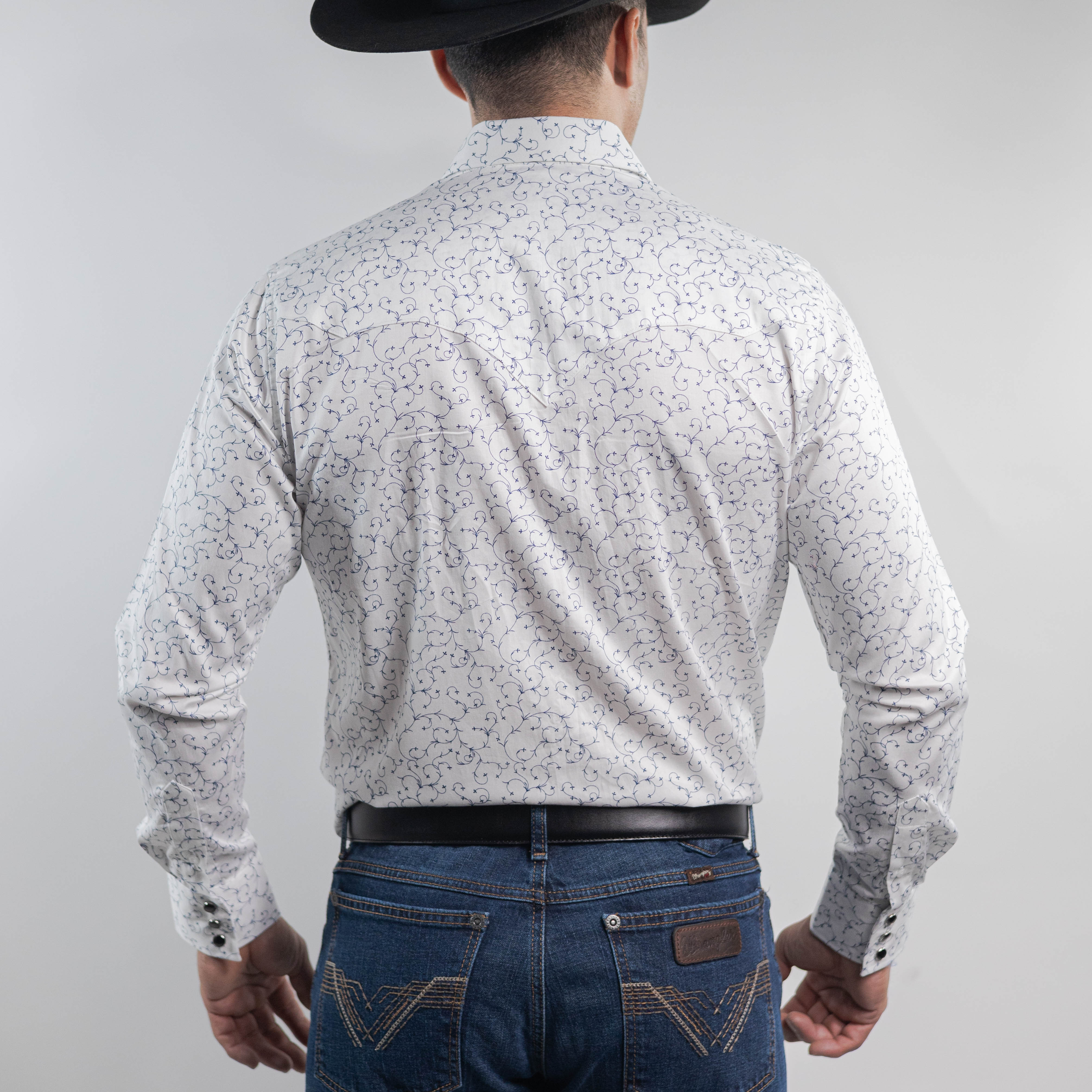 Camisa Longhorn Est Blanco/Azul Rama 003