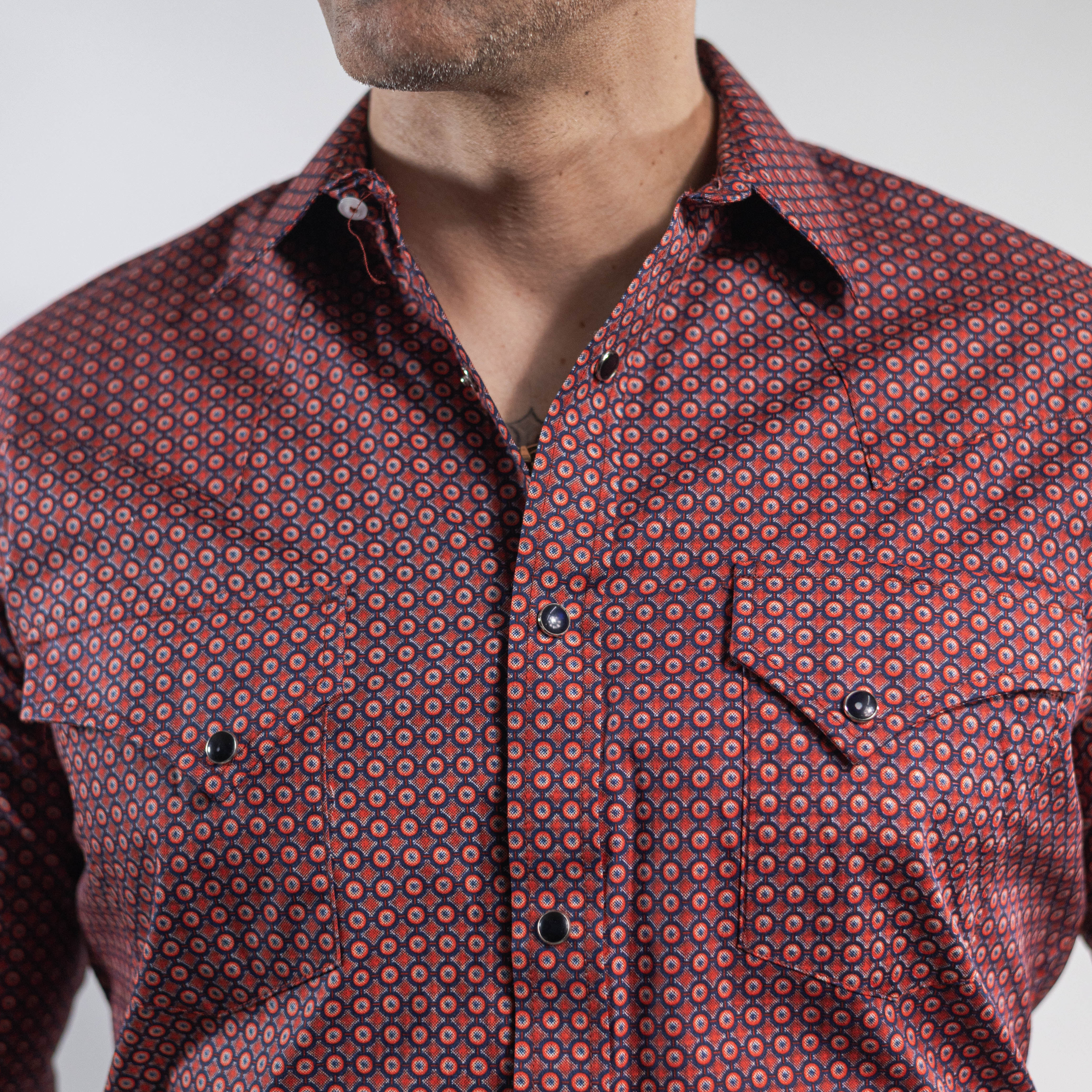 Camisa Longhorn Est Shedron/Azul 004