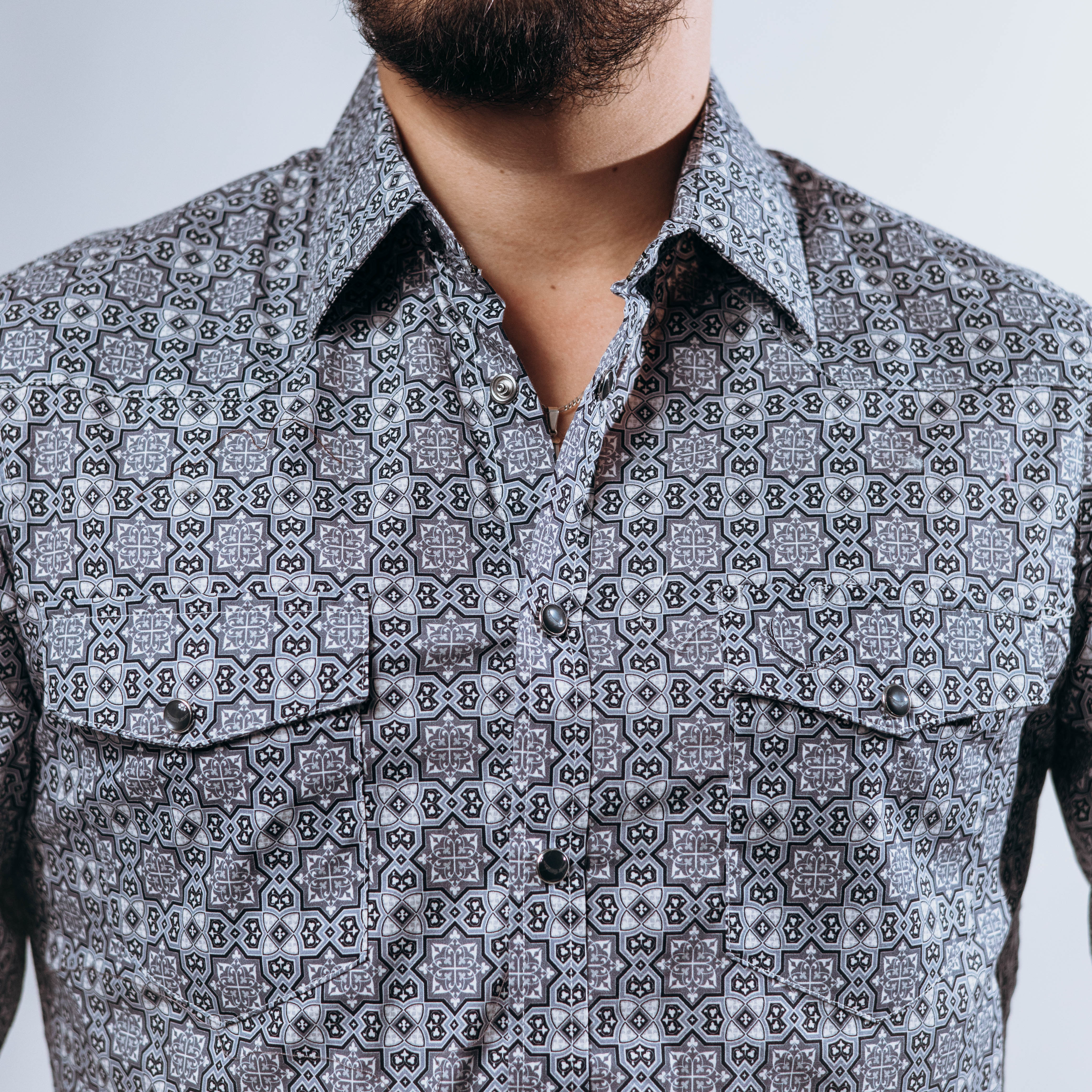 Camisa McAllen Est Mandala Gris/Blanco 048